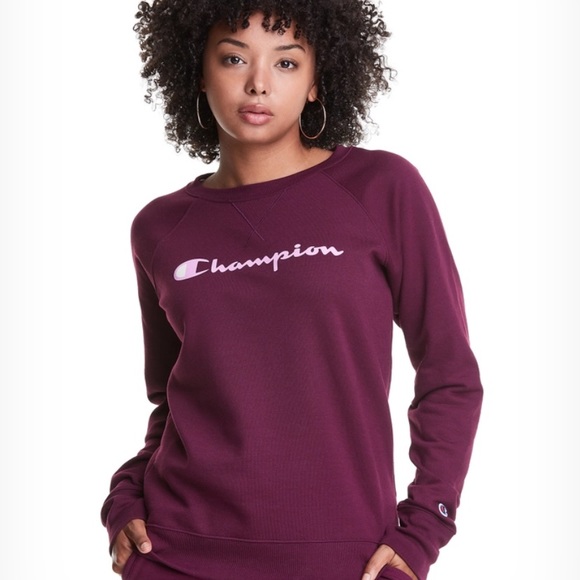 Champion Powerblend Fleece Classic Crew, Script Logo - Picture 5 of 5
